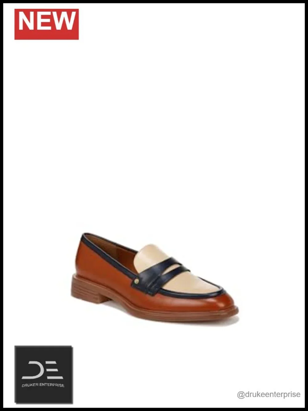 Women's Edith Slip On Loafers Faux Leather Suede Block Heel Almond Toe